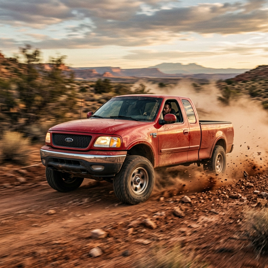 Action Shot: Ford F-150 Driving Fast