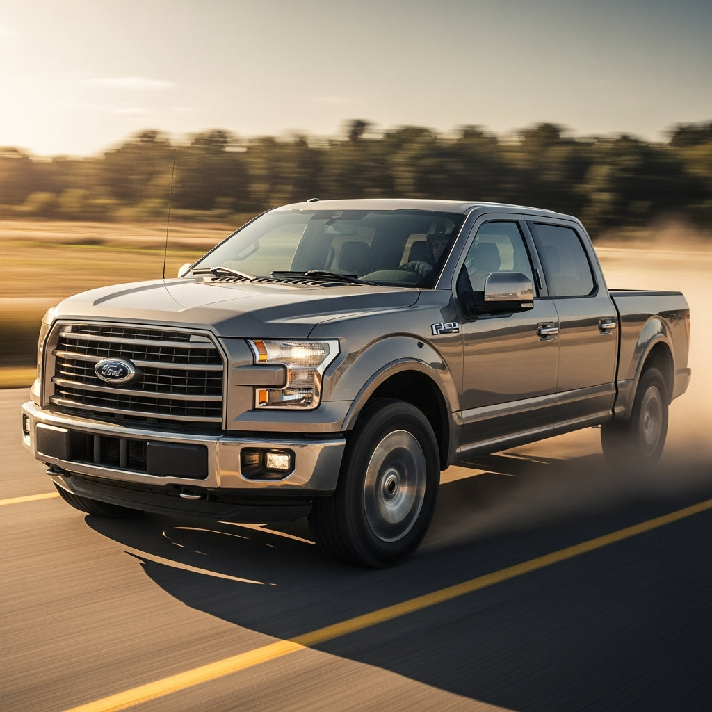 Action Shot: Ford F-150 Driving Fast