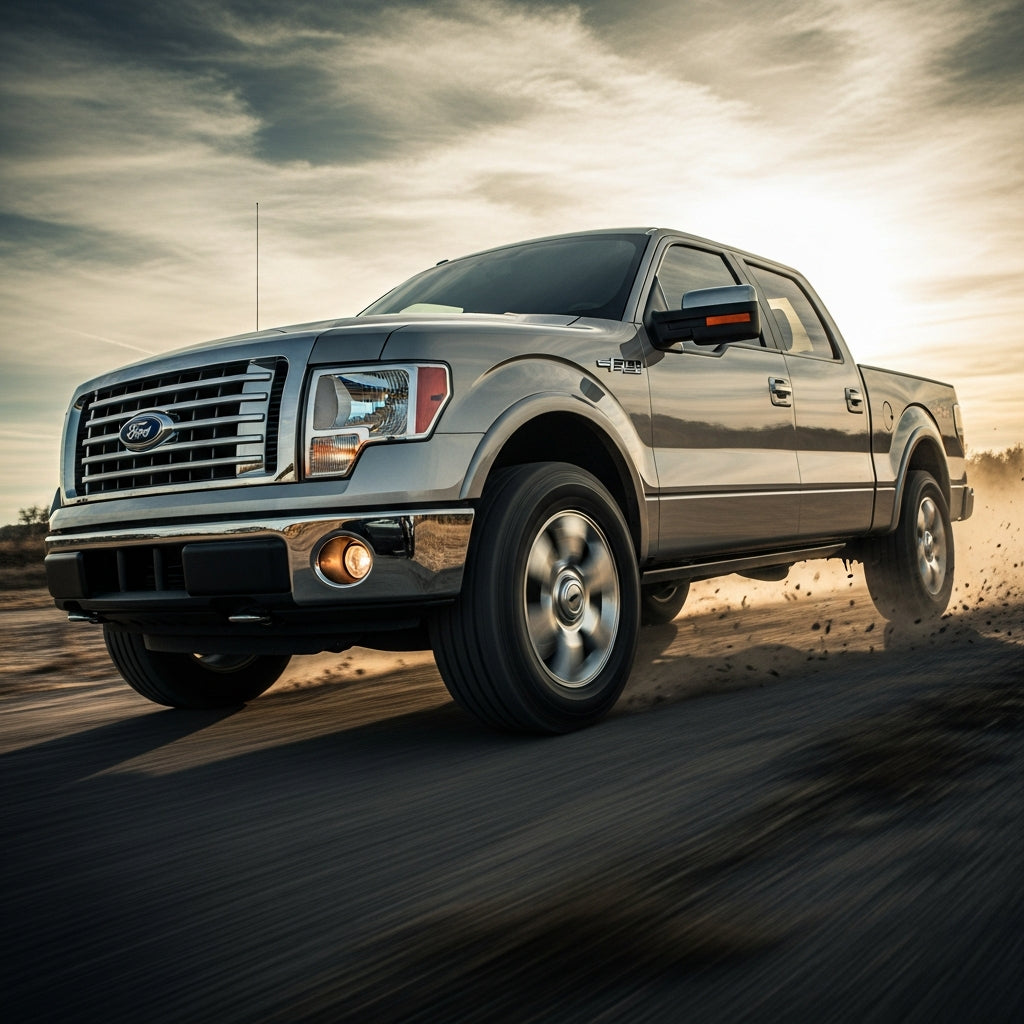 Action Shot: Ford F-150, Expedition Driving Fast