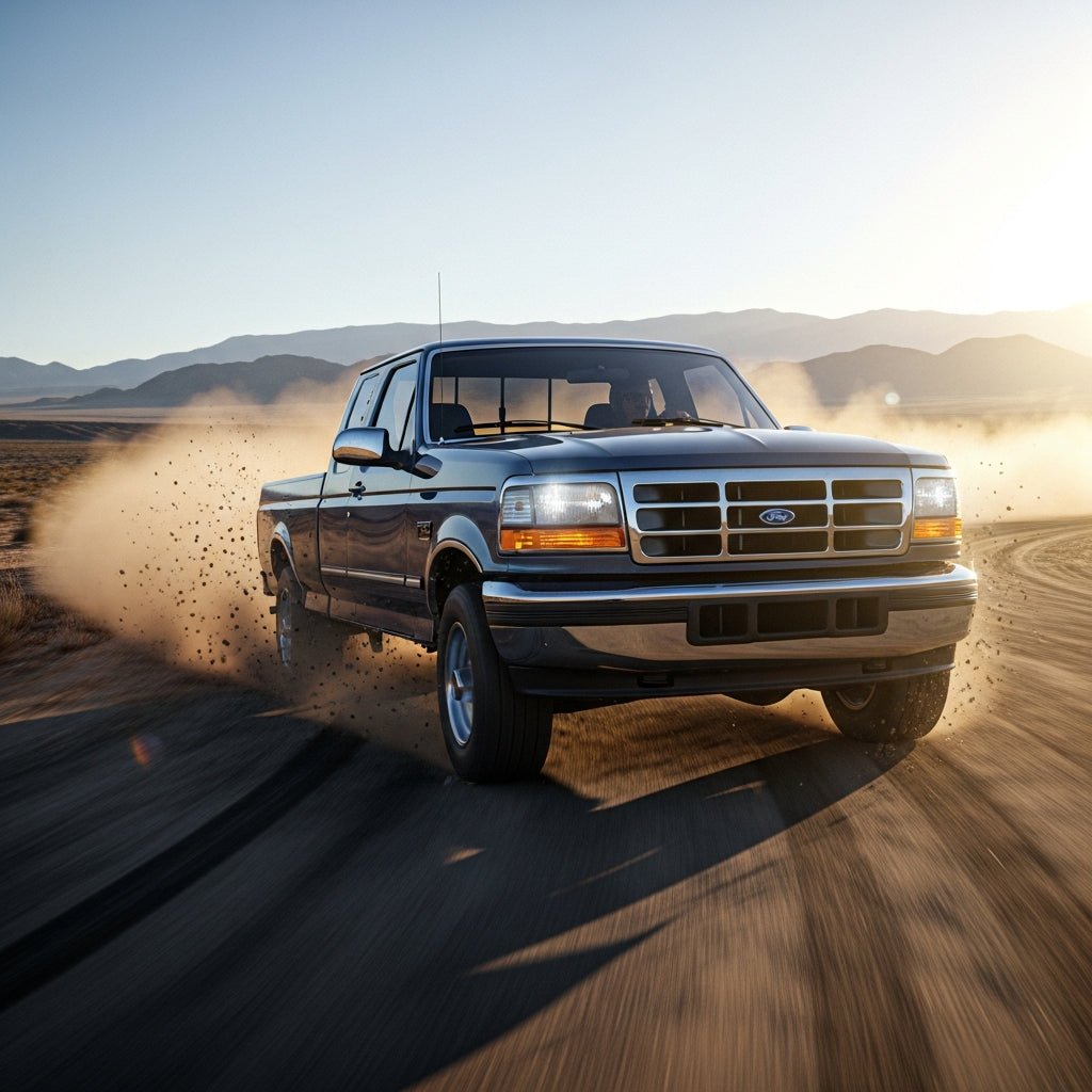 Action Shot: Ford F-150, F-250, F-350 Driving Fast