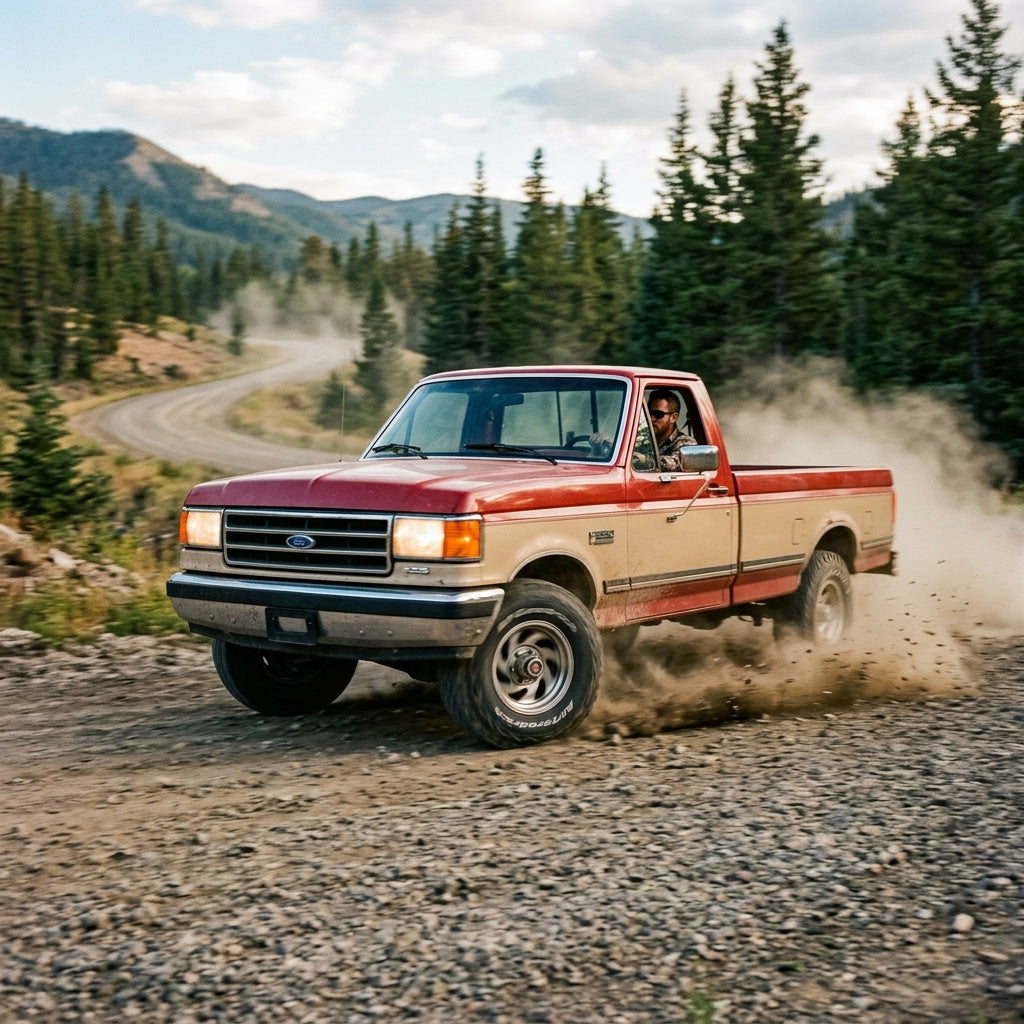 Action Shot: Ford F-150,F-250,F-350,Bronco Driving Fast
