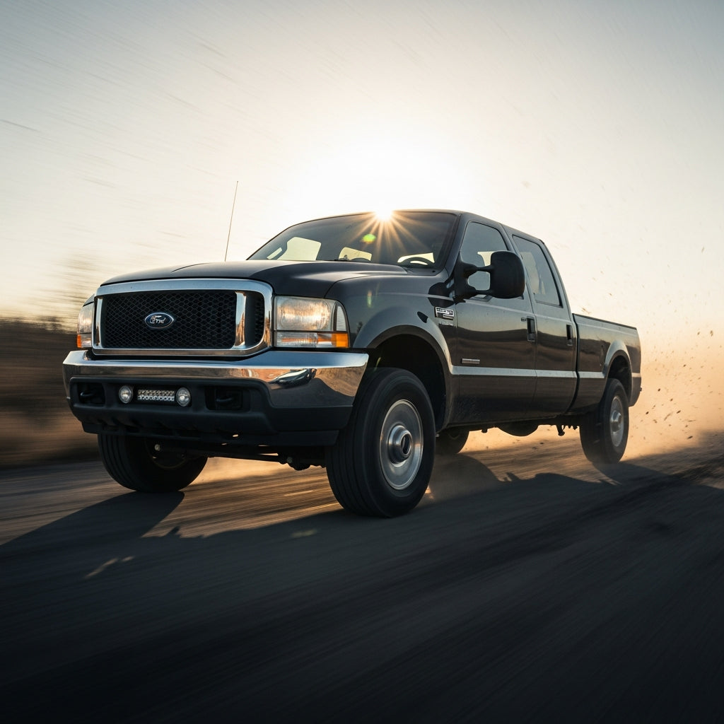 Action Shot: Ford F-250 Driving Fast