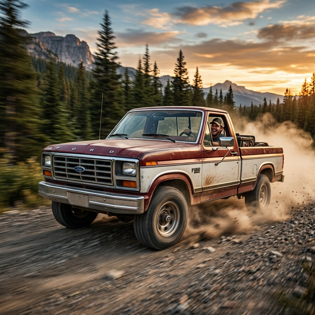Action Shot: Ford F-250 Driving Fast