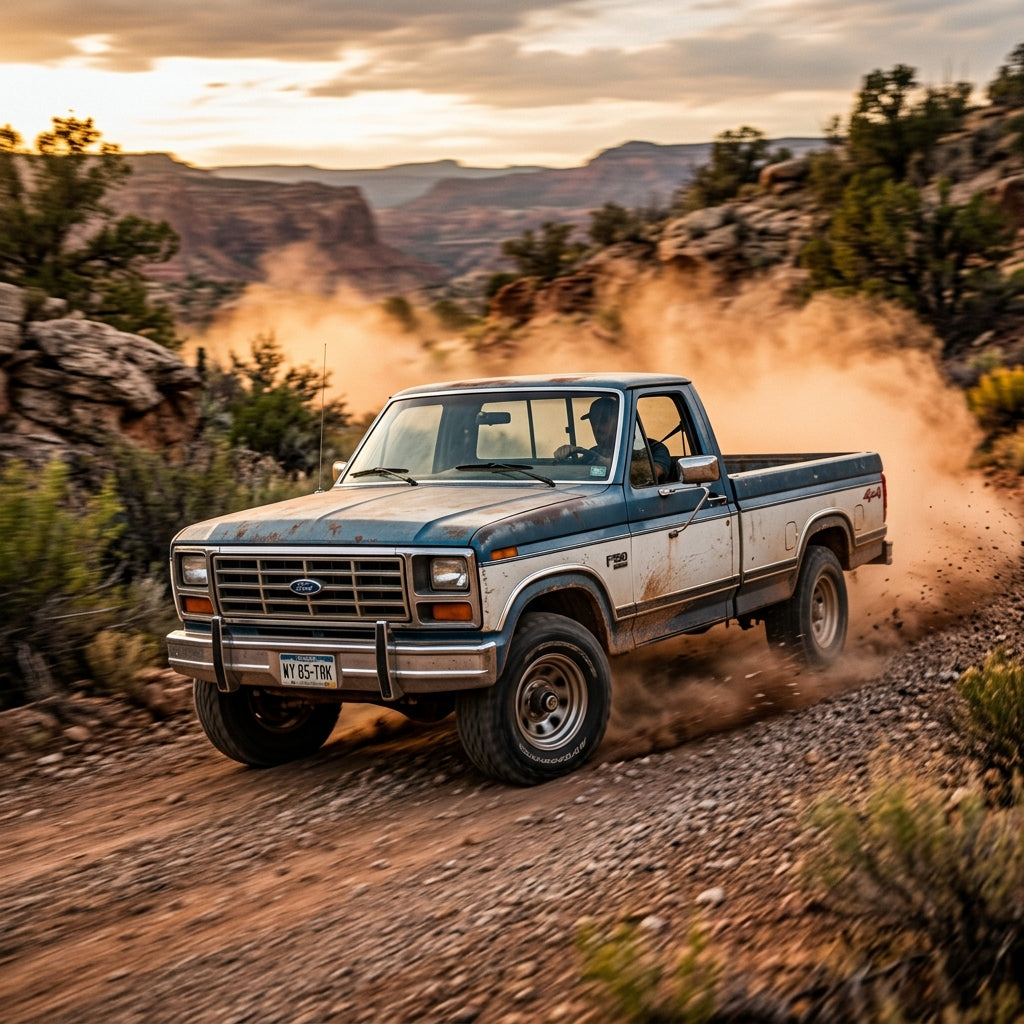 Action Shot: Ford F-250 Driving Fast