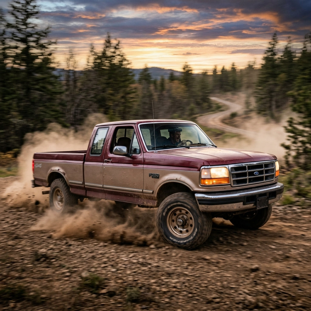 Action Shot: Ford F-250 Driving Fast