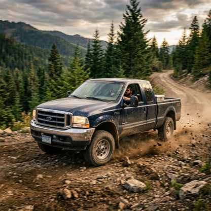 Action Shot: Ford F-250 Driving Fast