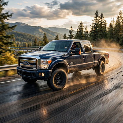 Action Shot: Ford F-250 Driving Fast