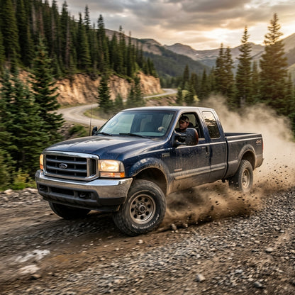 Action Shot: Ford F-250 Driving Fast