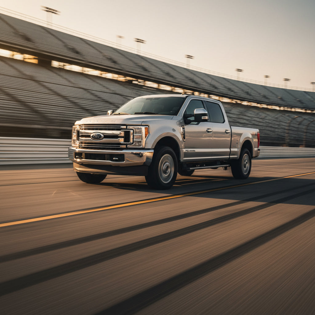 Action Shot: Ford F-250, F-350 Driving Fast