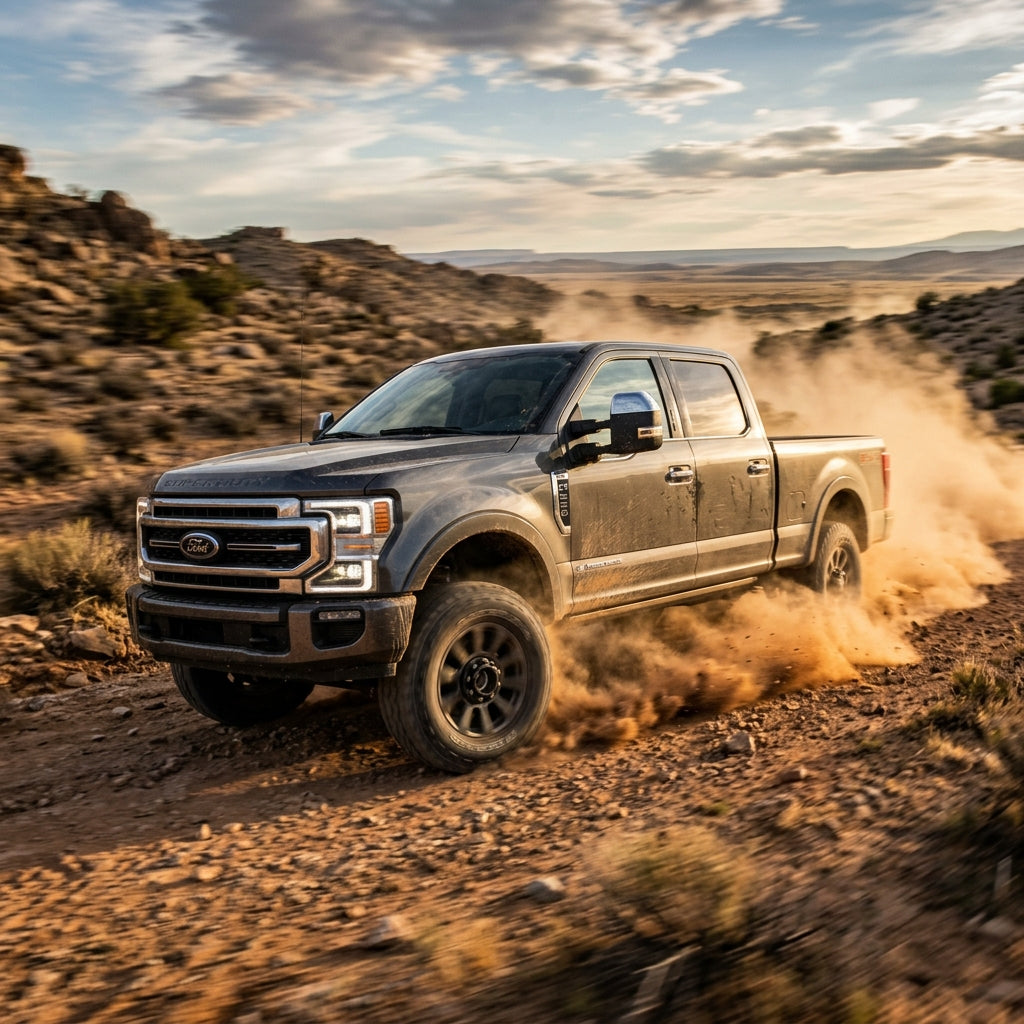 Action Shot: Ford F-250,F-350 Driving Fast