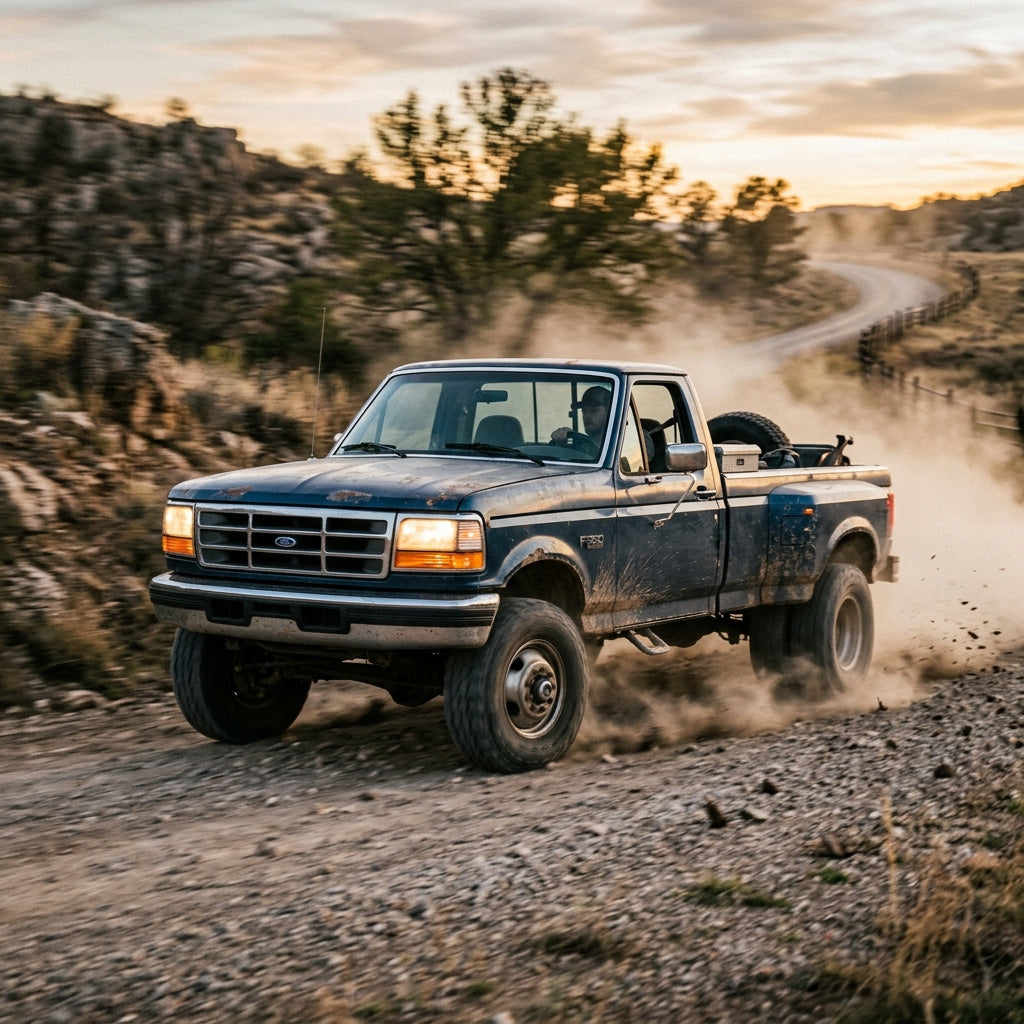 Action Shot: Ford F-250,F-350 Driving Fast
