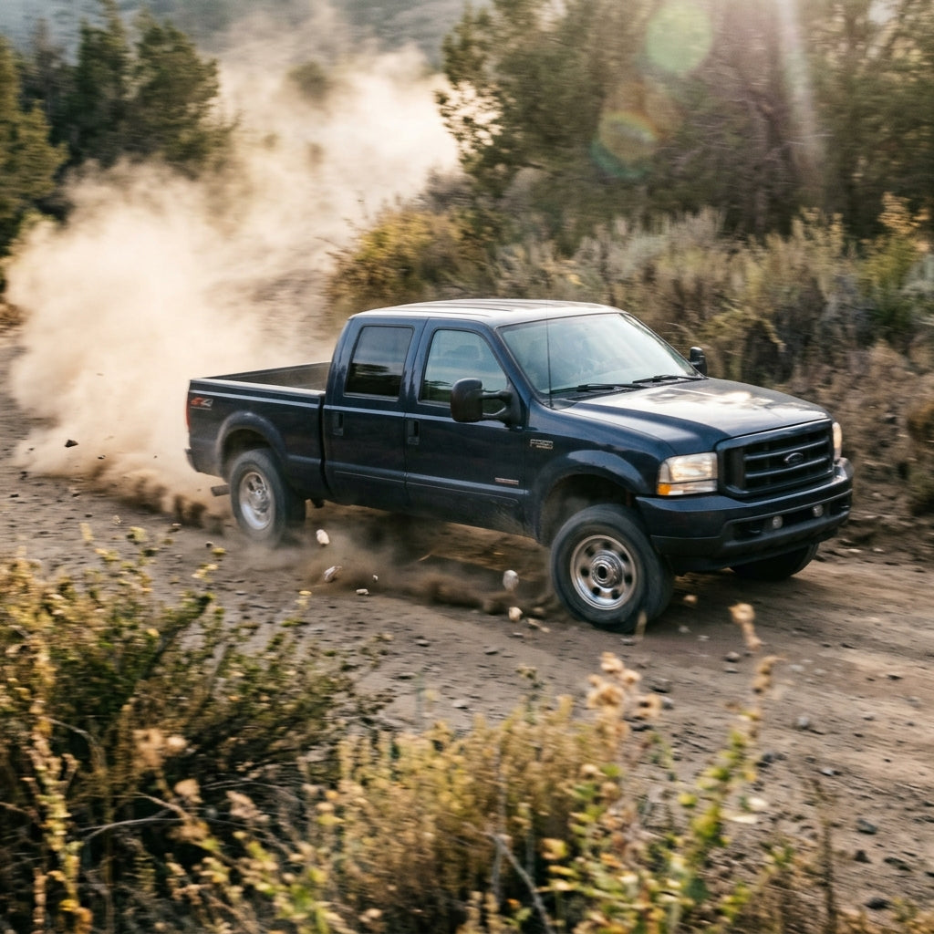 Action Shot: Ford F-250,F-350 Driving Fast