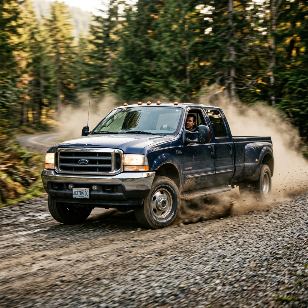 Action Shot: Ford F-250,F-350 Driving Fast