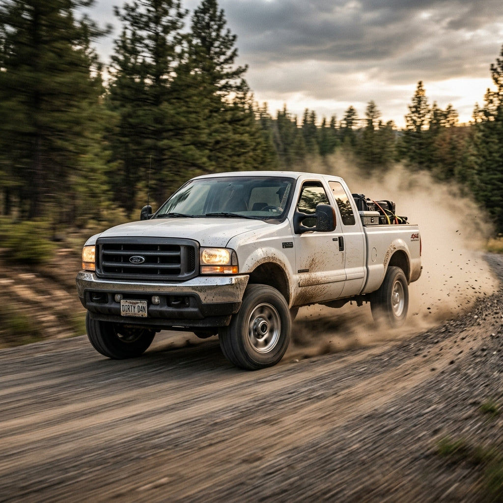 Action Shot: Ford F-250,F-350,F-450 Driving Fast