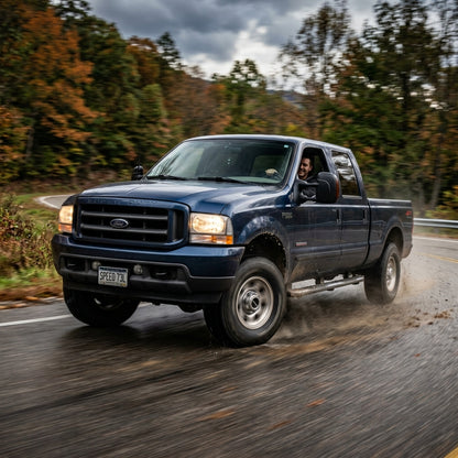 Action Shot: Ford F-250, F-350, F-450, Excursion Driving Fast