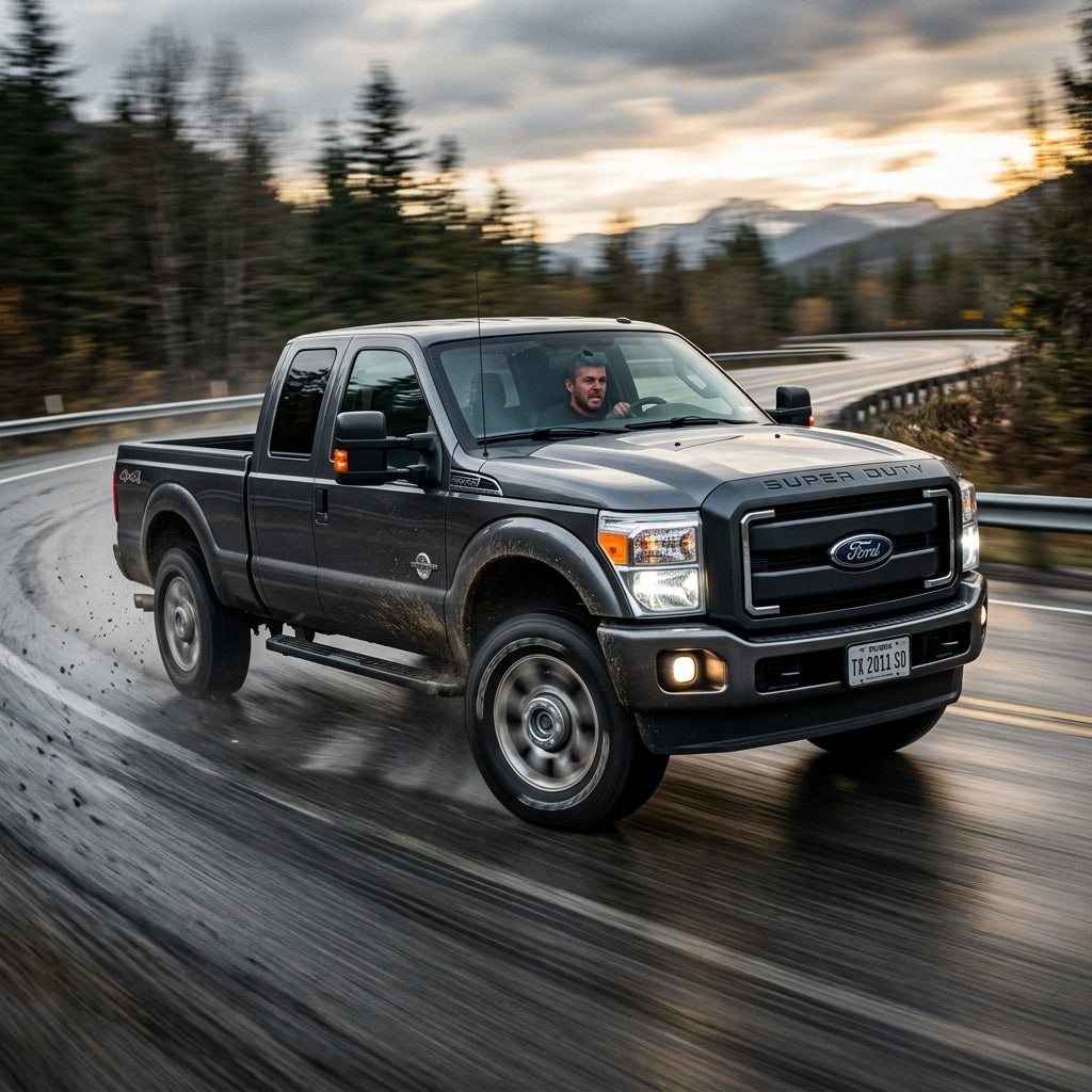 Action Shot: Ford F-250 F-350 F-450 F-550 Driving Fast