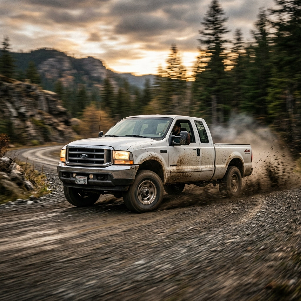 Action Shot: Ford F-250,F-350,F-450,F-550 Driving Fast