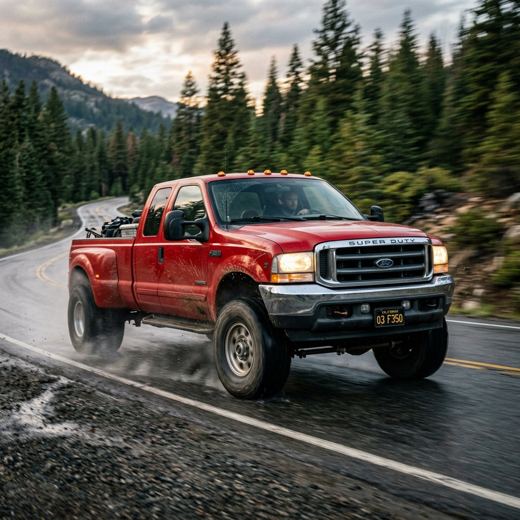 Action Shot: Ford F-250,F-350,F-450,F-550 Driving Fast