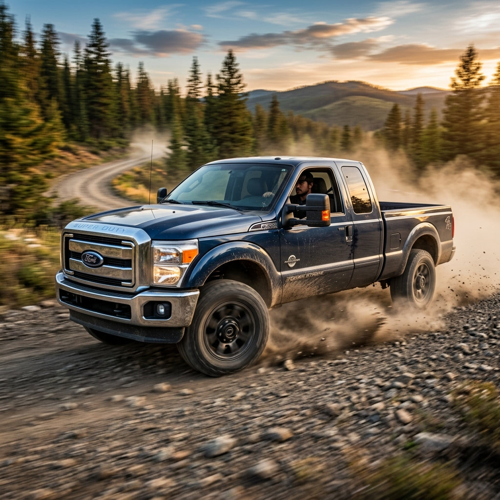 Action Shot: Ford F-250,F-350,F-450,F-550 Driving Fast