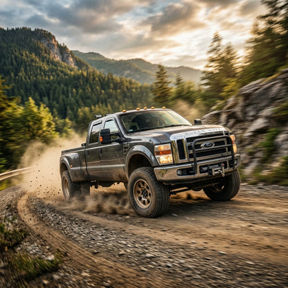 Action Shot: Ford F-350 Driving Fast