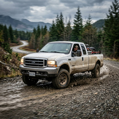Action Shot: Ford F-350 Driving Fast