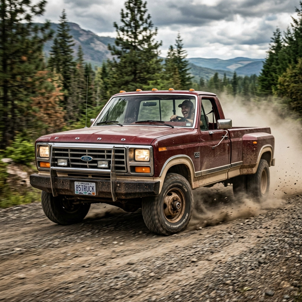 Action Shot: Ford F-350 Driving Fast