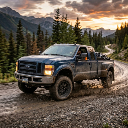 Action Shot: Ford F-350 Driving Fast