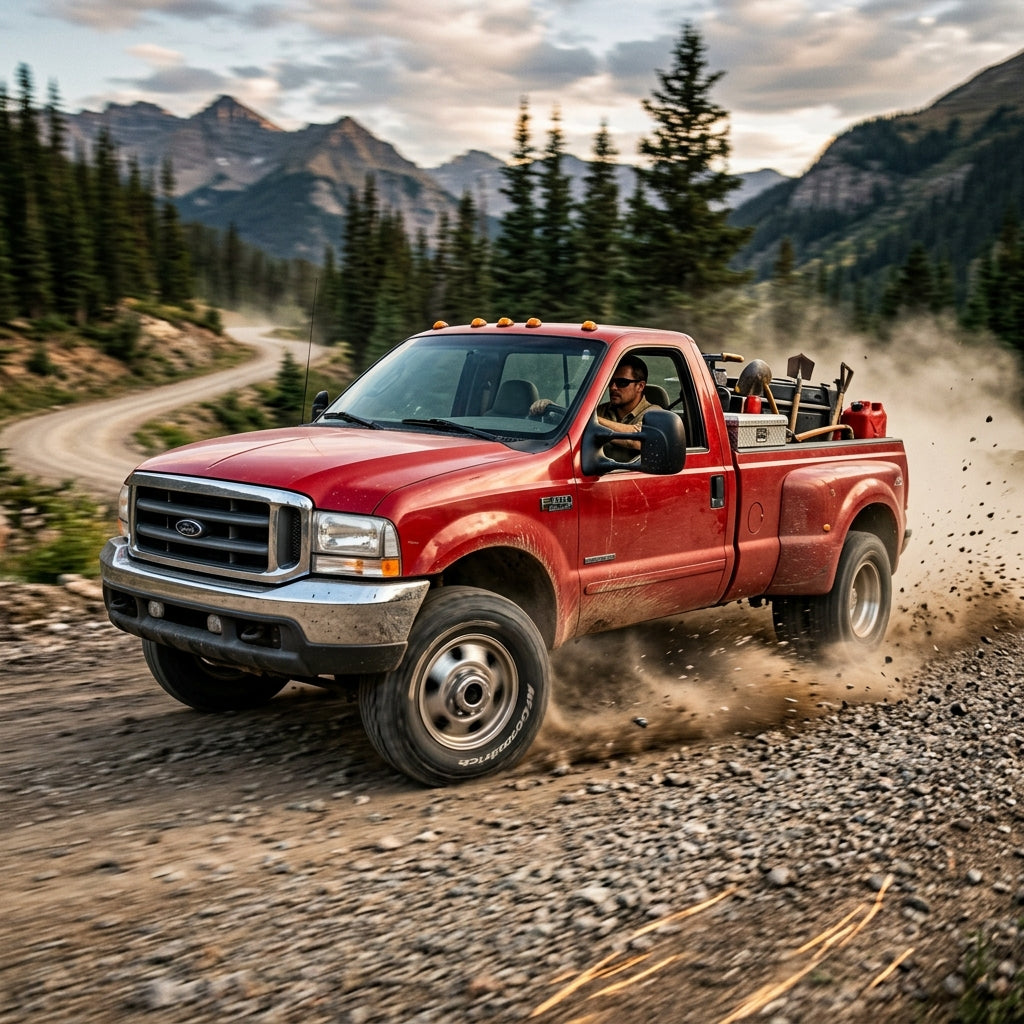 Action Shot: Ford F-450 Driving Fast