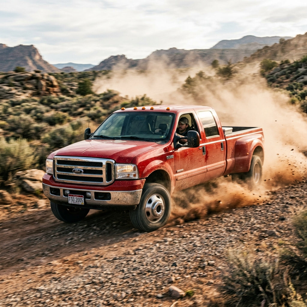 Action Shot: Ford F-450 Driving Fast