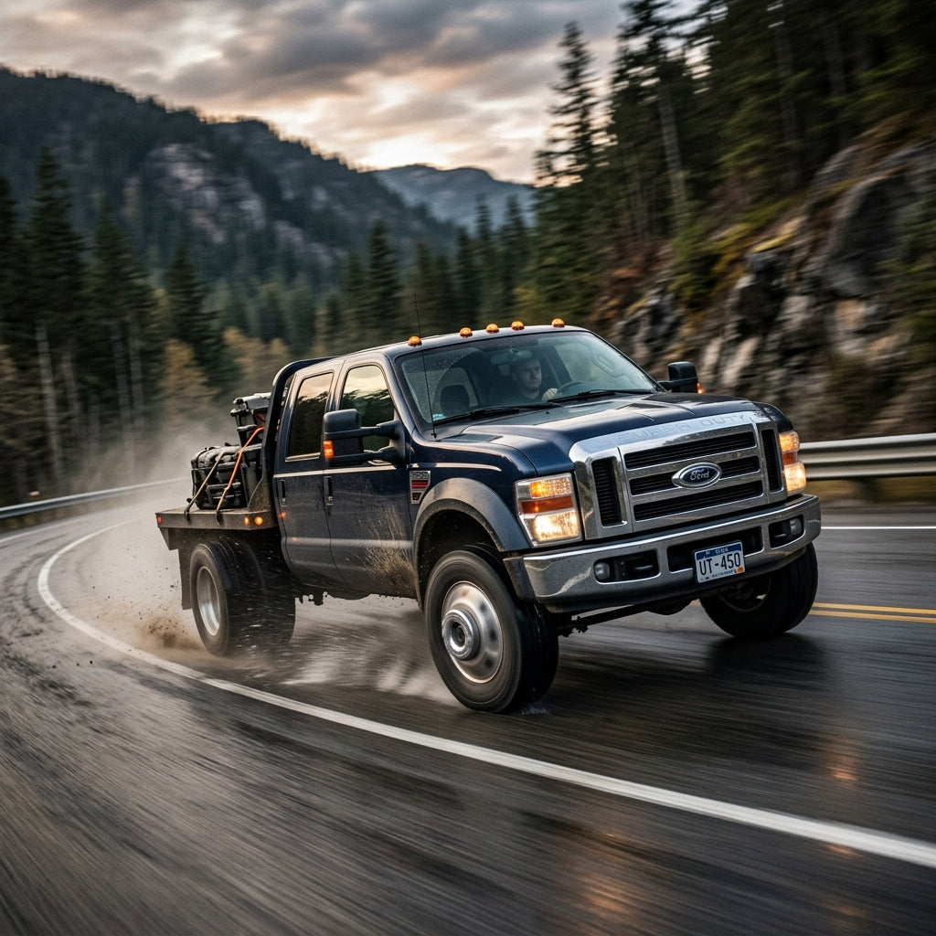 Action Shot: Ford F-450,F-550 Driving Fast