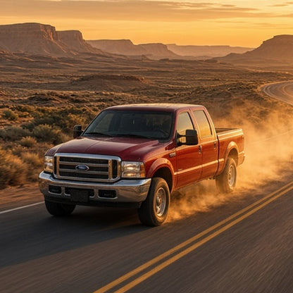 Exhaust Pipes with Gaskets for Ford F250 F350 (1999-2003) 7.3L Engine - Ford F-250 7.3L Powerstroke driving fast