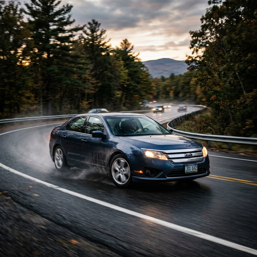 Action Shot: Ford Fusion Driving Fast
