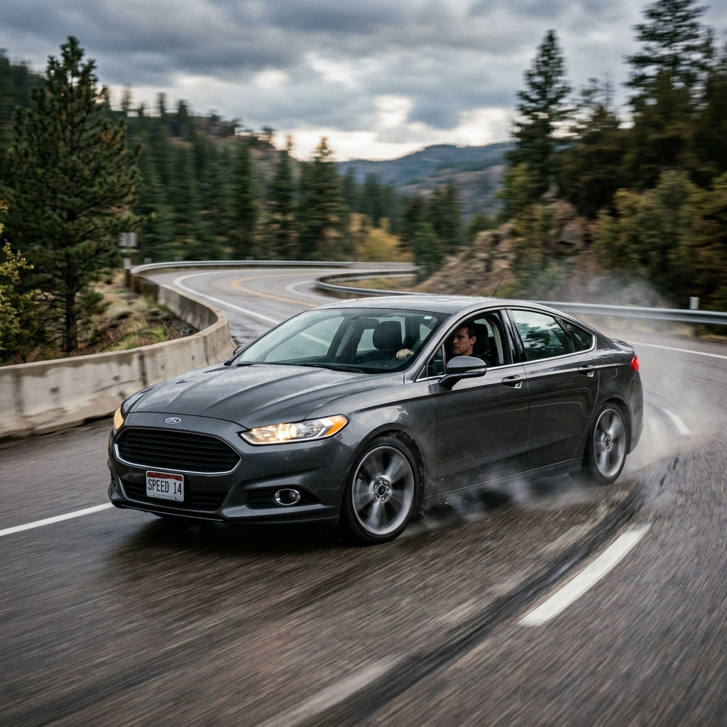 Action Shot: Ford Fusion Driving Fast