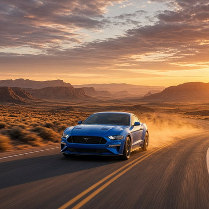 Stage 2 AI Performance Chip Module OBD2 for Ford – Adaptive Power & Fuel Efficiency - Ford Mustang GT driving fast