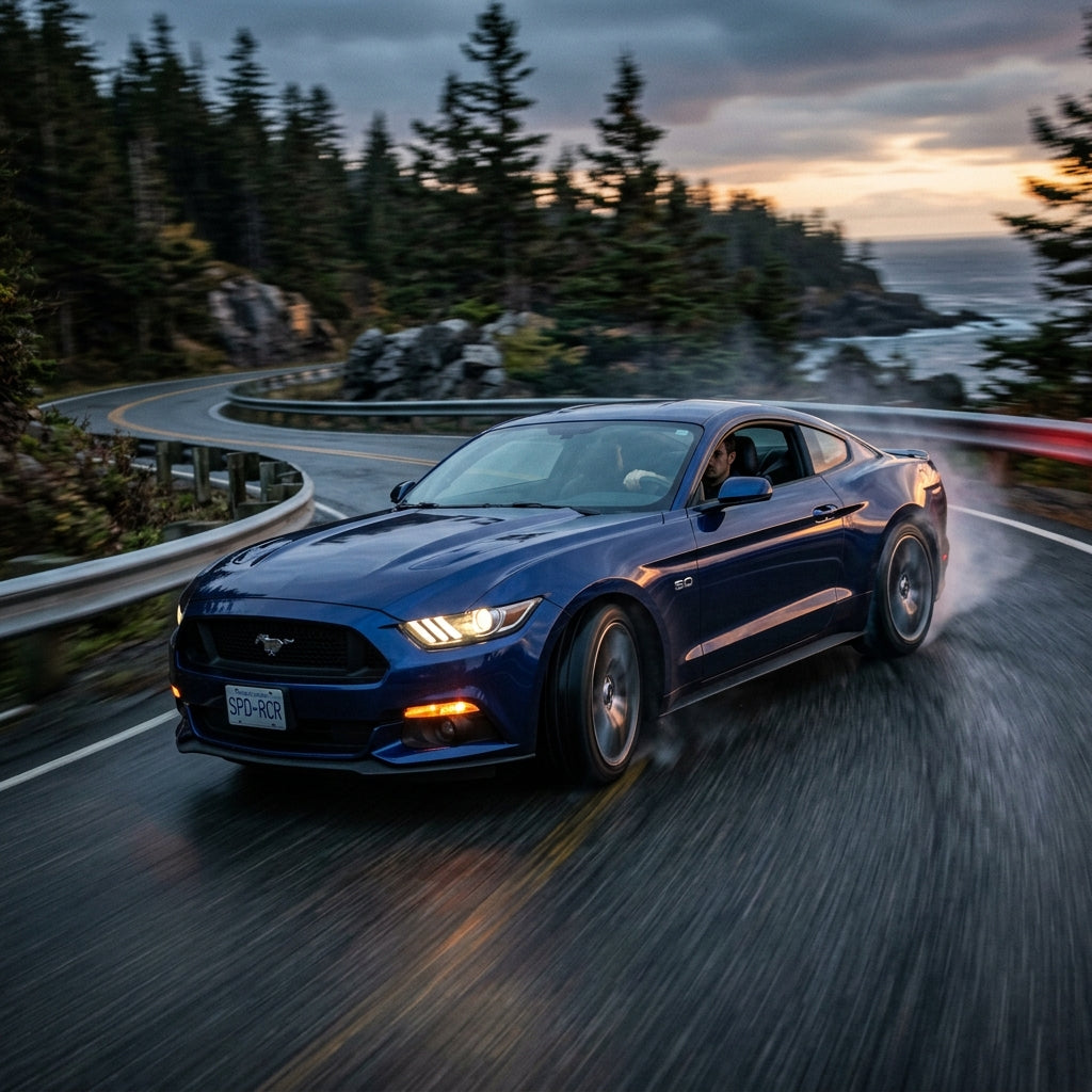 Action Shot: Ford Mustang Driving Fast