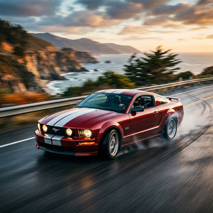 Action Shot: Ford Mustang Driving Fast