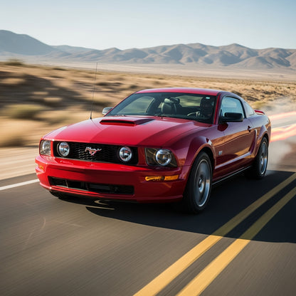 Action Shot: Ford Mustang Driving Fast