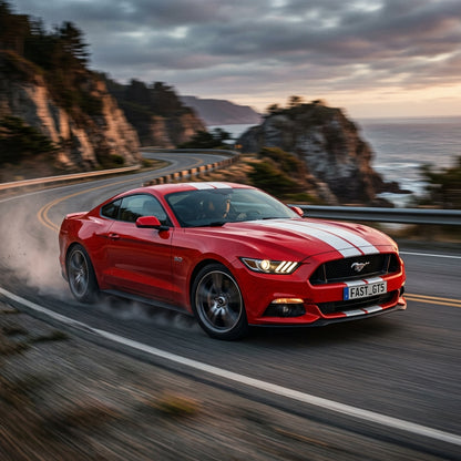 Action Shot: Ford Mustang Driving Fast