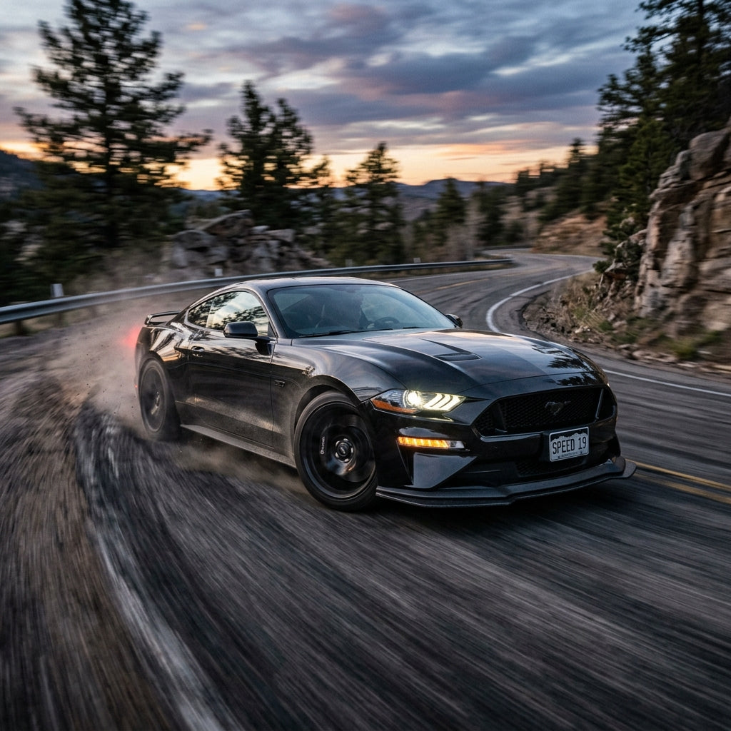 Action Shot: Ford Mustang Driving Fast