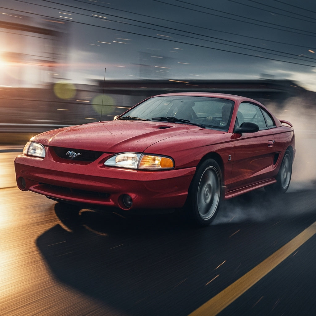 Action Shot: Ford Mustang Driving Fast
