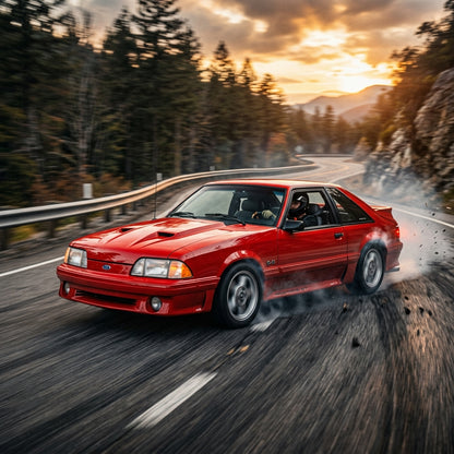 Action Shot: Ford Mustang Driving Fast