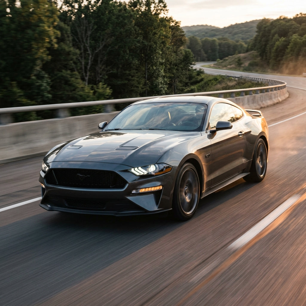 Action Shot: Ford Mustang Driving Fast