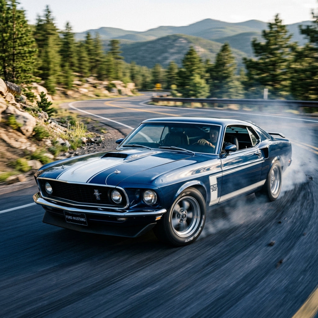 Action Shot: Ford Mustang Driving Fast