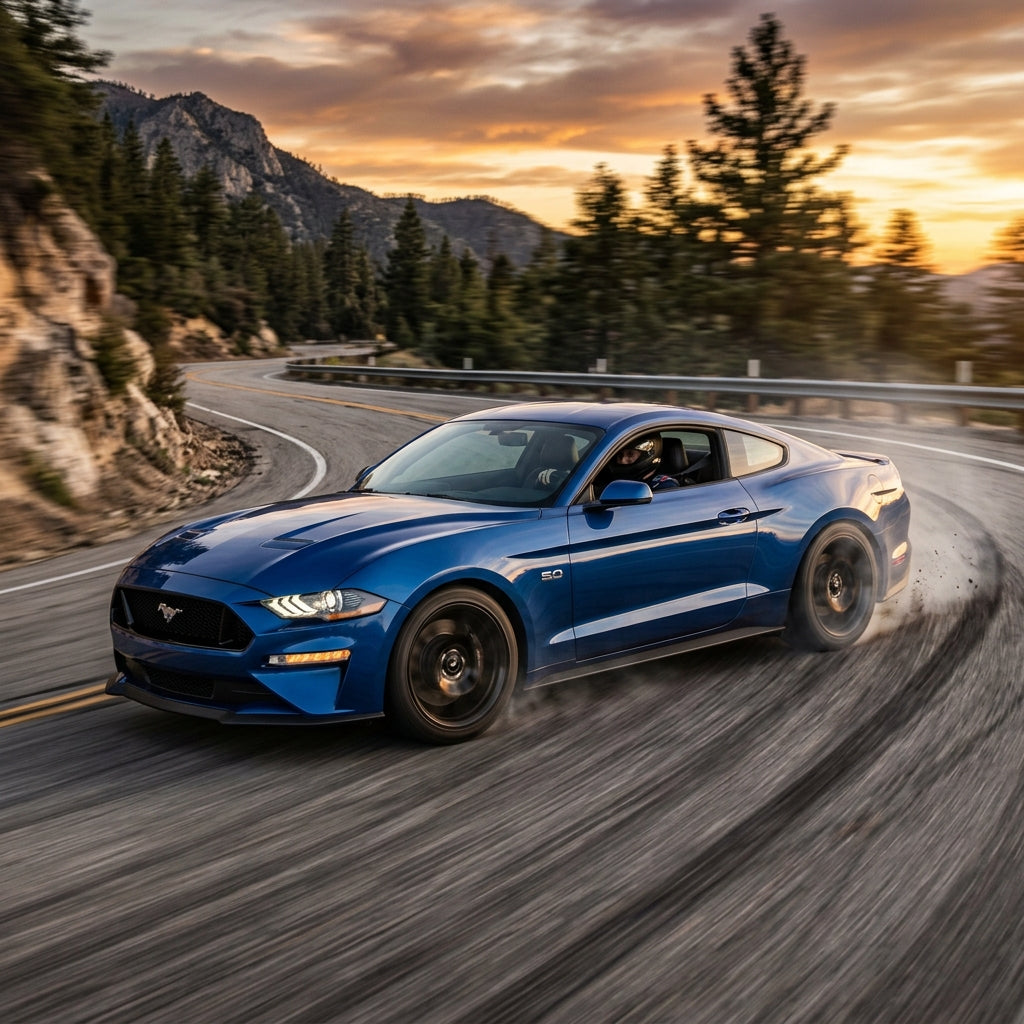 Action Shot: Ford Mustang Driving Fast