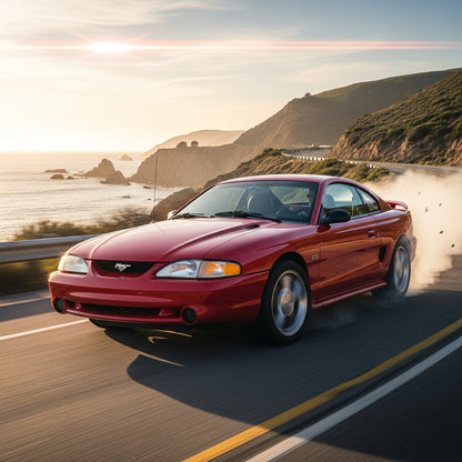 Action Shot: Ford Mustang Driving Fast