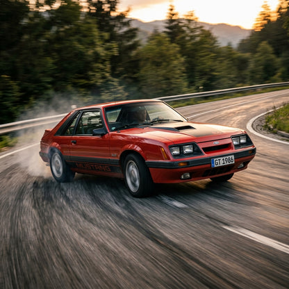 Action Shot: Ford Mustang Driving Fast