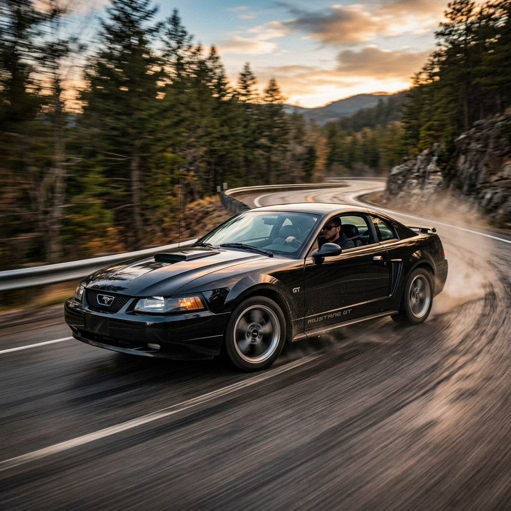 Action Shot: Ford Mustang Driving Fast