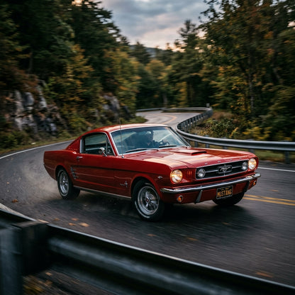 Action Shot: Ford Mustang Driving Fast