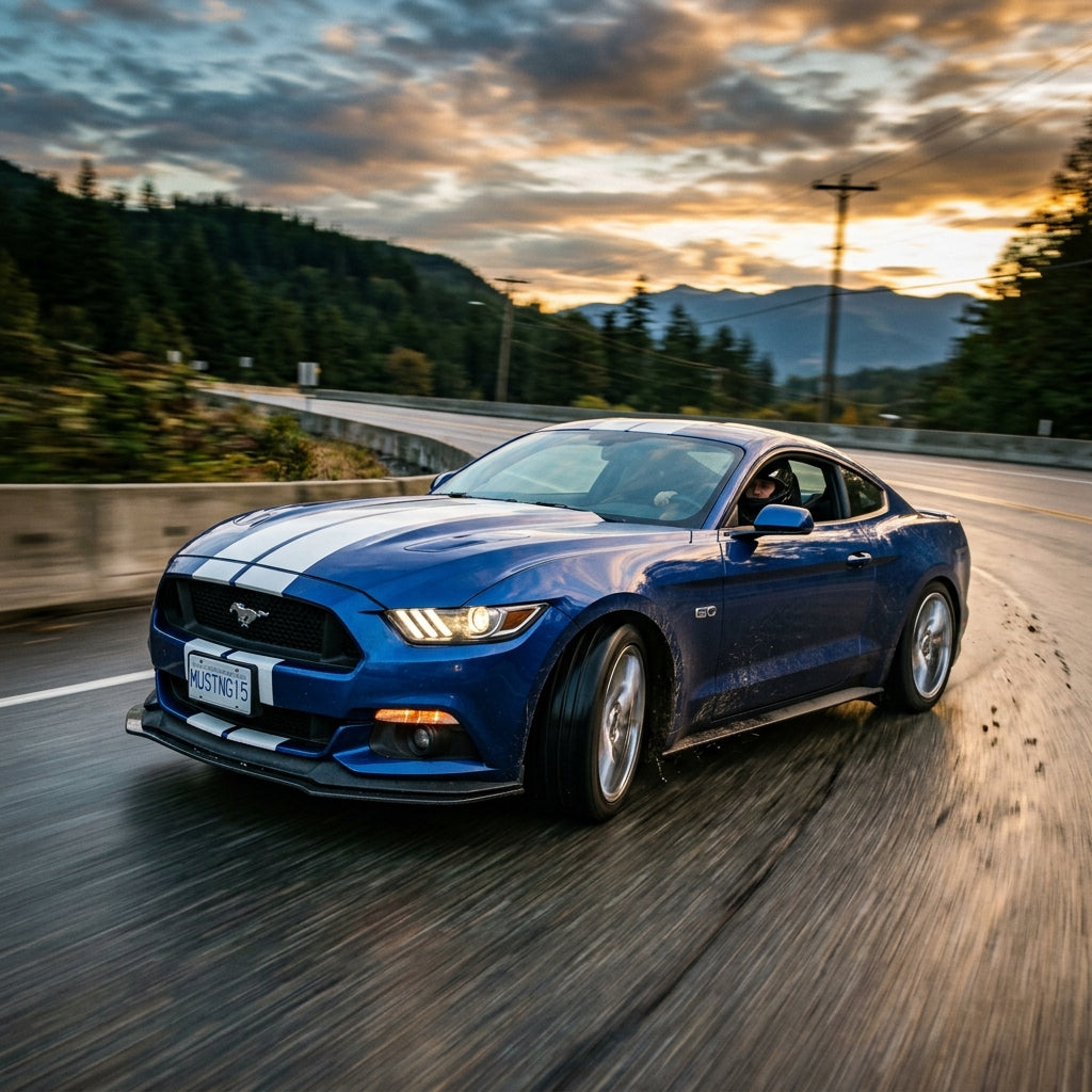 Action Shot: Ford Mustang Driving Fast