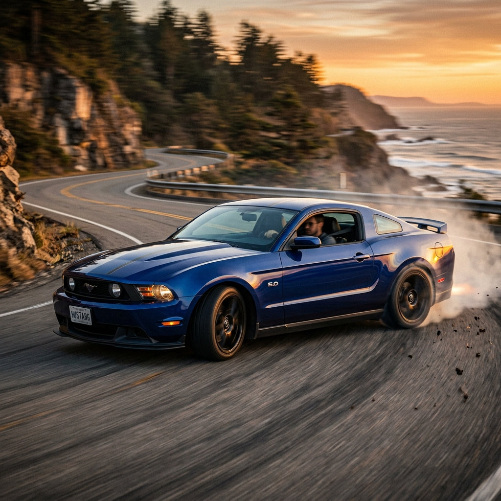 Action Shot: Ford Mustang Driving Fast